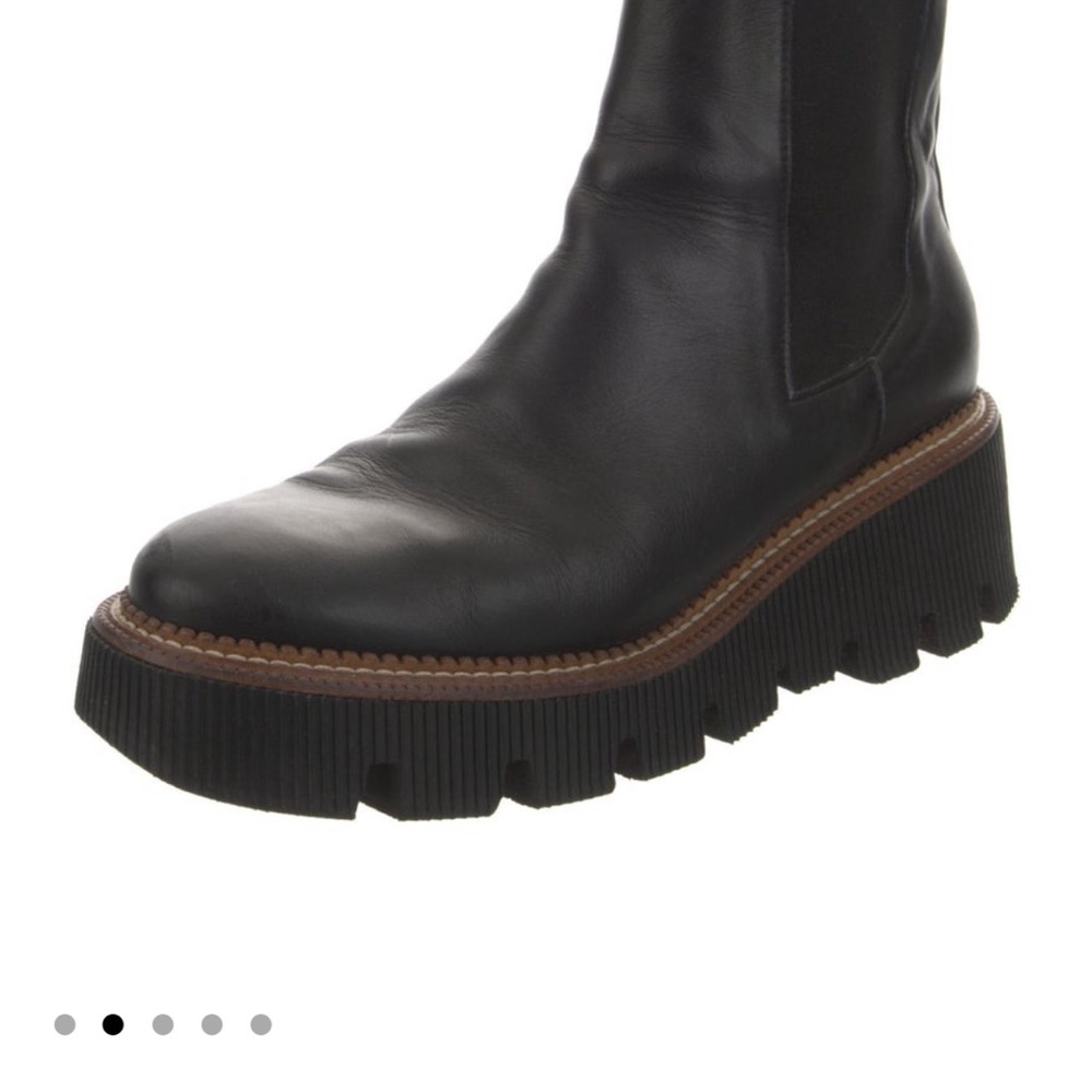 Freda Salvador Black Leather Platform Chelsea Boots